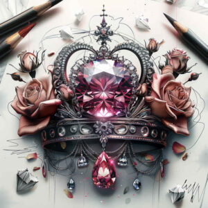 crowns-and-diamonds tattoo design ideas gentle angle crown with jewels for wrist