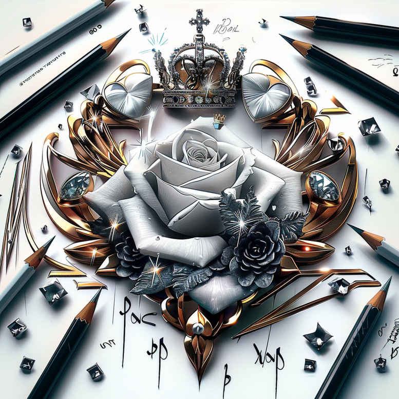 crowns-and-diamonds tattoo design ideas bare crown with jewels shows endurance