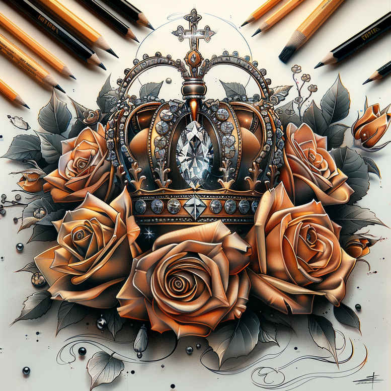 crowns-and-diamonds tattoo design ideas compact delicate highlights for triceps