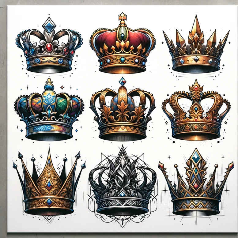 crowns-and-diamonds tattoo design ideas essential lines delicate highlights symbolising resilience