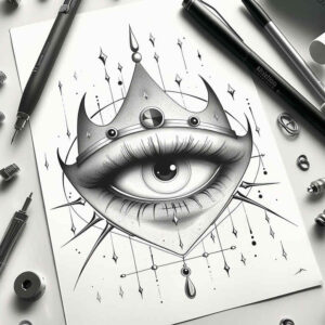 crowns-and-diamonds tattoo design ideas precise detailed facets for wrist