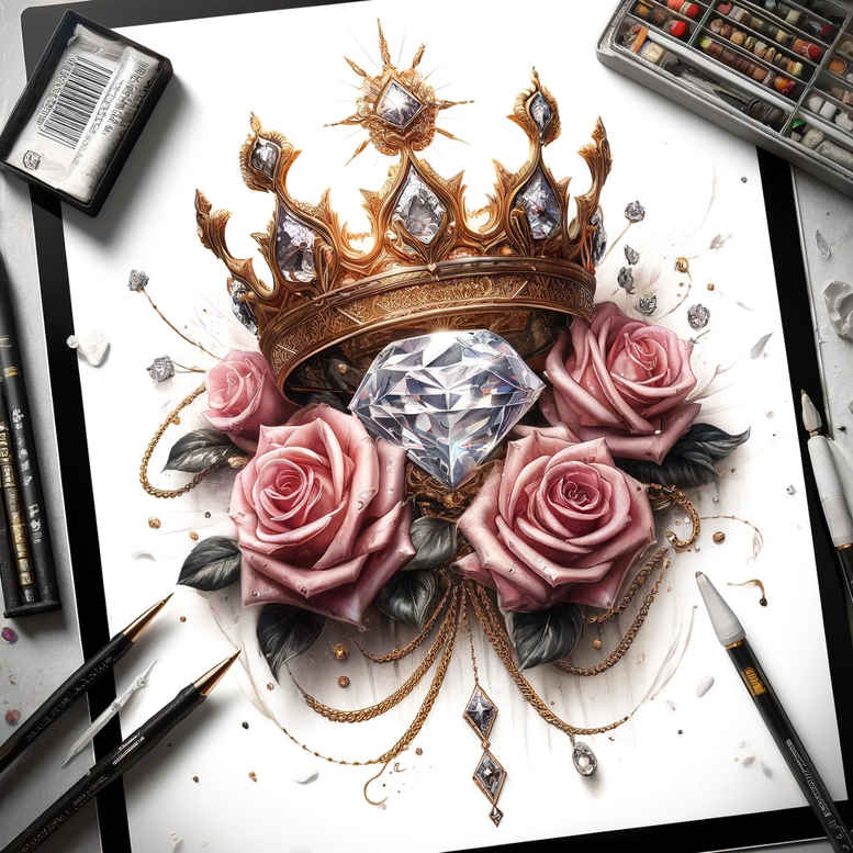 crowns-and-diamonds tattoo design ideas essential detailed facets meaning resilience