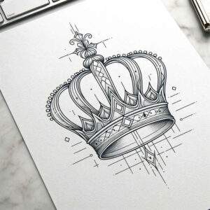 crowns-and-diamonds tattoo design ideas micro art detailed facets symbol of courage