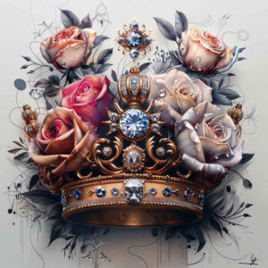 crowns-and-diamonds tattoo design ideas concise detailed linework for upper back