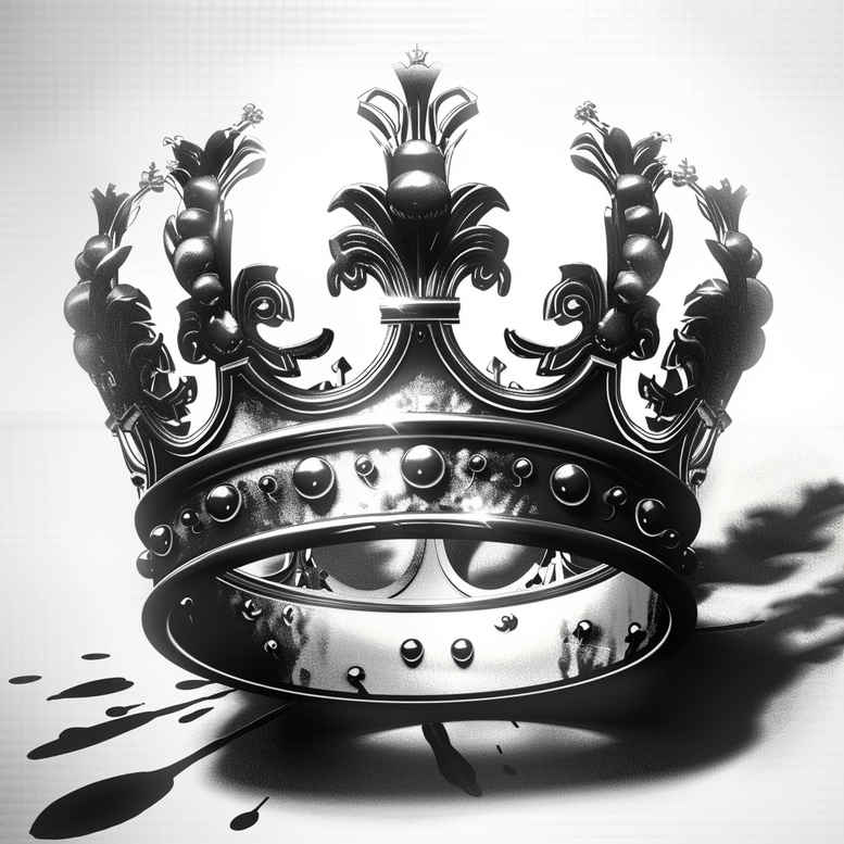 crowns-and-diamonds tattoo design ideas crisp outline detailed metalwork for nape