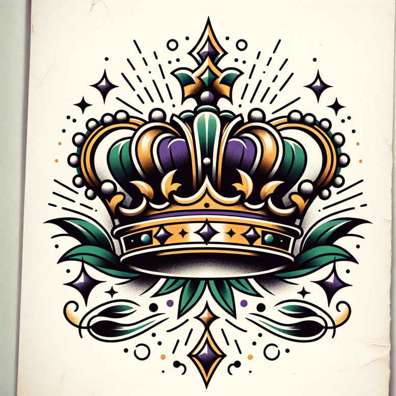 crowns-and-diamonds tattoo design ideas minimalist detailed metalwork symbolising determination