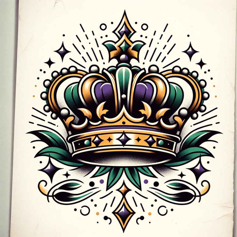 crowns-and-diamonds tattoo design ideas no background detailed shading for back shoulder