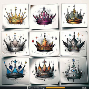 crowns-and-diamonds tattoo design ideas point minimal diamond facets symbolising strength