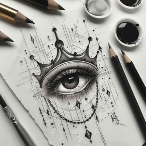 crowns-and-diamonds tattoo design ideas tiny tattoo elegant curves embodying strength