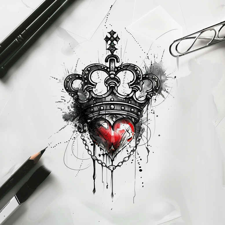 crowns-and-diamonds tattoo design ideas basic elegant for lower back