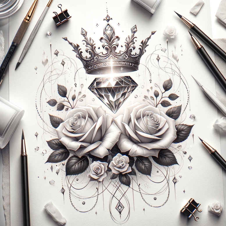 crowns-and-diamonds tattoo design ideas simple icon elegant stands for strength