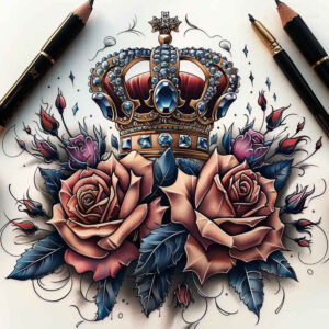 crowns-and-diamonds tattoo design ideas open space elegant symbol of endurance