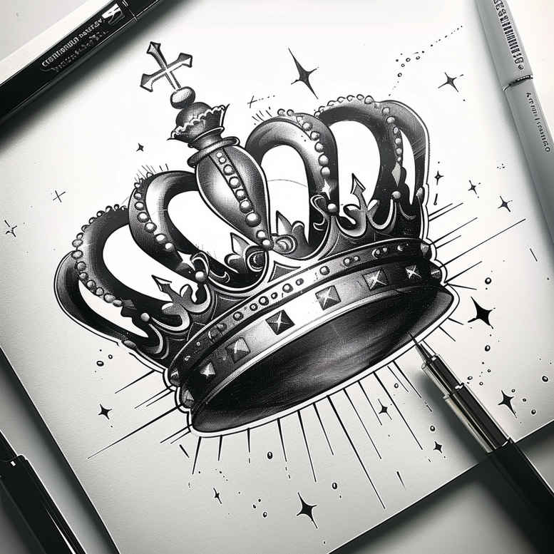 crowns-and-diamonds tattoo design ideas tiny motif fine lines for neck