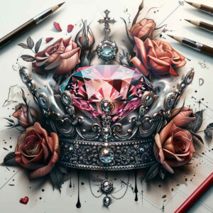 crowns-and-diamonds tattoo design ideas quiet fine lines for upper arm