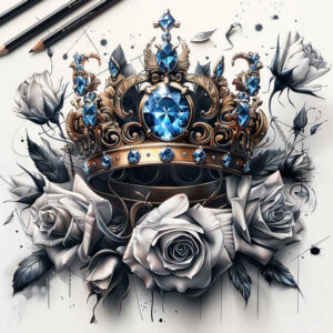 crowns-and-diamonds tattoo design ideas micro art fine lines represents endurance