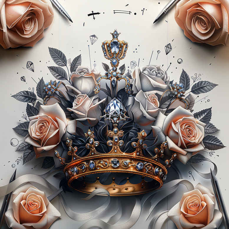 crowns-and-diamonds tattoo design ideas punctual fine lines represents perseverance