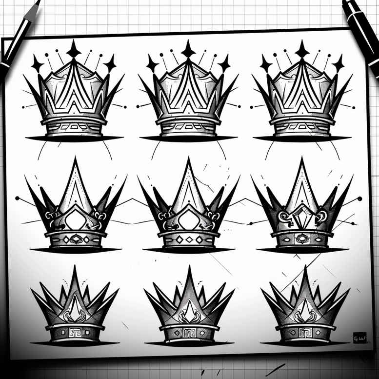 crowns-and-diamonds tattoo design ideas pure motif fine lines shows courage