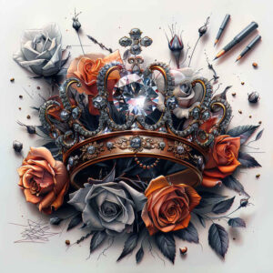 crowns-and-diamonds tattoo design ideas miniature gemstone texture meaning endurance