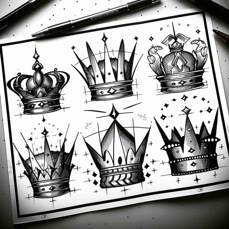 crowns-and-diamonds tattoo design ideas compact gemstone texture represents resilience