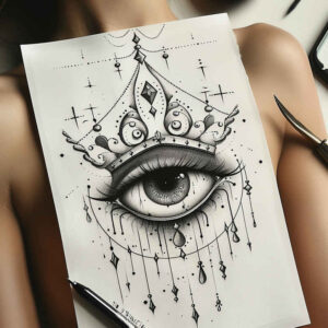 crowns-and-diamonds tattoo design ideas plain gemstone texture symbolising strength