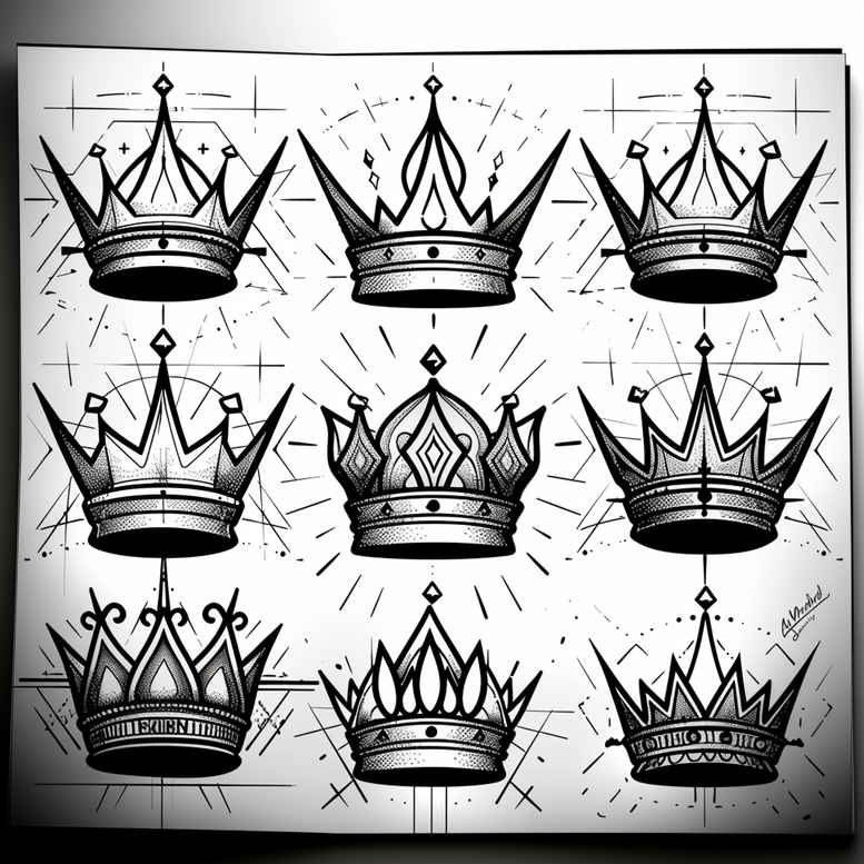 crowns-and-diamonds tattoo design ideas understated geometric embodying resilience