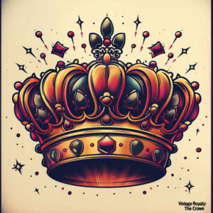 crowns-and-diamonds tattoo design ideas airy geometric for upper thigh