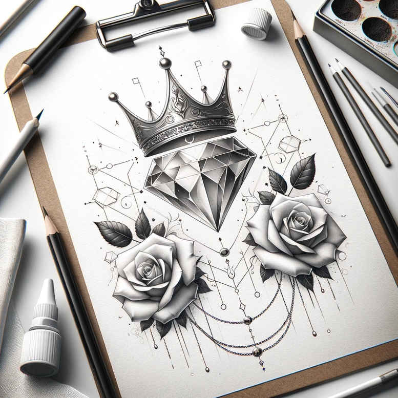 crowns-and-diamonds tattoo design ideas discreet ink geometric meaning resilience