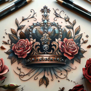 crowns-and-diamonds tattoo design ideas uncluttered geometric resilience and power