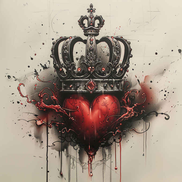 crowns-and-diamonds tattoo design ideas negative space geometric stands for endurance