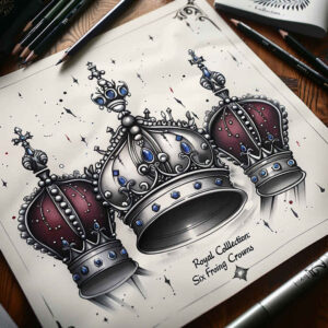 crowns-and-diamonds tattoo design ideas tiny detail glitter effect for upper shoulder