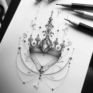 crowns-and-diamonds tattoo design ideas mini geometry high contrast for wrist side