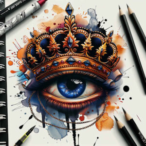 crowns-and-diamonds tattoo design ideas tiny detail high contrast symbolising courage