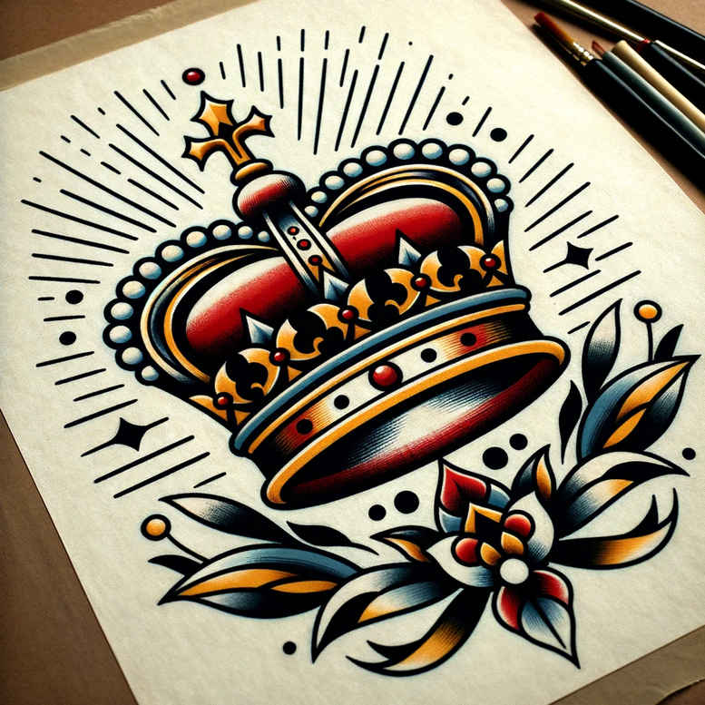 crowns-and-diamonds tattoo design ideas no excess intricate patterns for collarbone