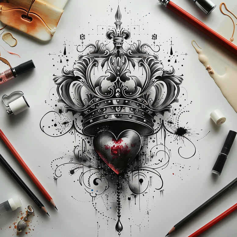 crowns-and-diamonds tattoo design ideas symbolic intricate patterns for wrist side