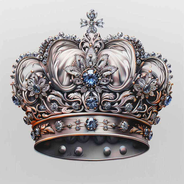 crowns-and-diamonds tattoo design ideas clean lines jewel tones for toe