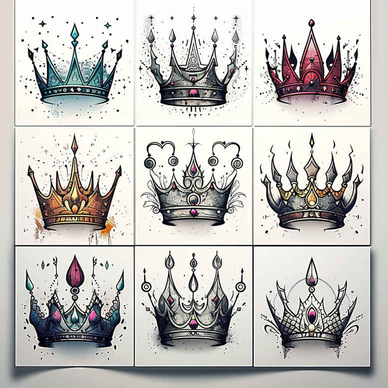 crowns-and-diamonds tattoo design ideas discreet mark jewel tones shows resilience