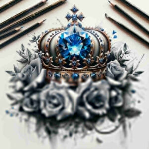 crowns-and-diamonds tattoo design ideas plain jewel tones symbol of courage