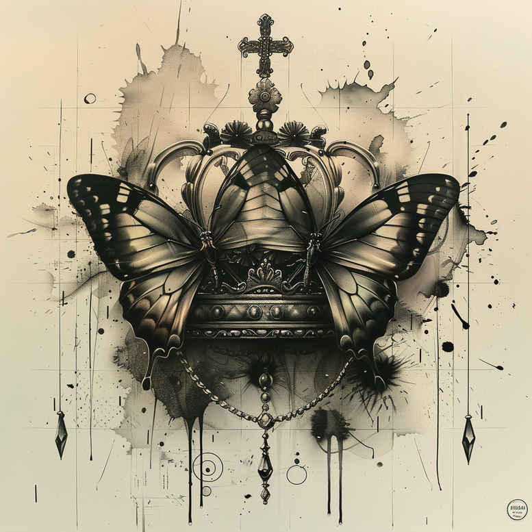 crowns-and-diamonds tattoo design ideas simple icon jewel tones symbol of determination
