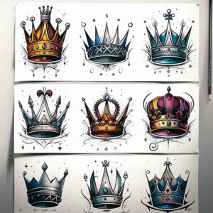 crowns-and-diamonds tattoo design ideas diminutive luxurious design for wrist
