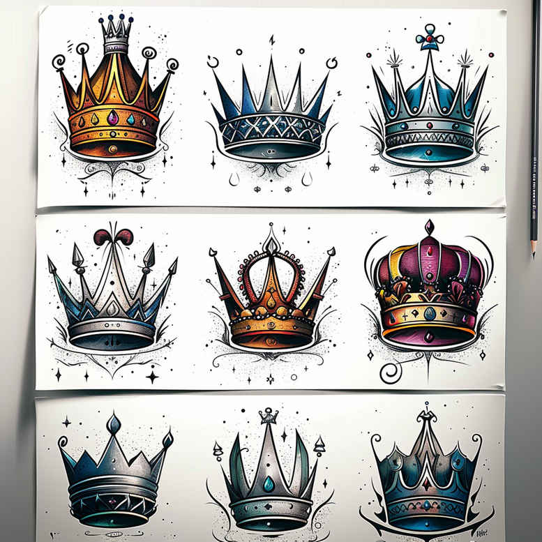 crowns-and-diamonds tattoo design ideas diminutive luxurious design for wrist
