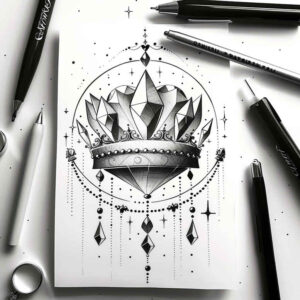 crowns-and-diamonds tattoo design ideas no background luxurious embodying determination