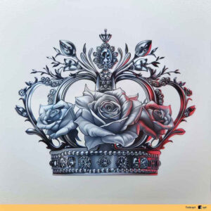 crowns-and-diamonds tattoo design ideas subtle luxurious for lower chest