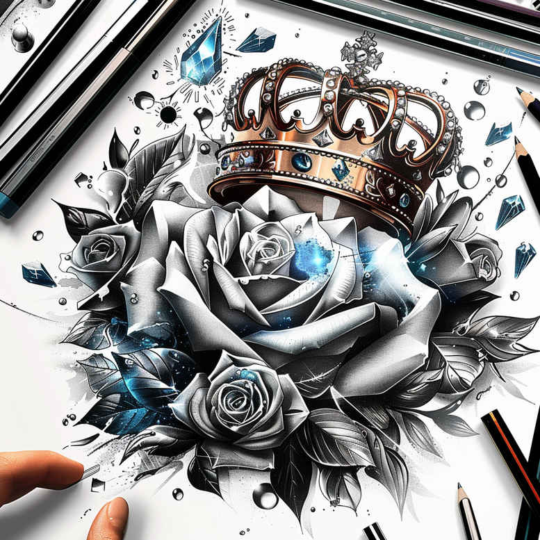 crowns-and-diamonds tattoo design ideas discreet mark majestic for palm