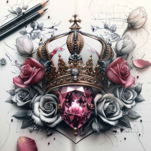 crowns-and-diamonds tattoo design ideas clean lines majestic meaning strength