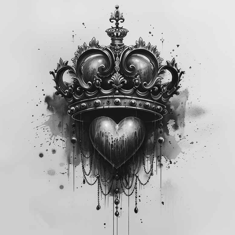 crowns-and-diamonds tattoo design ideas lightweight ornamental courage and power