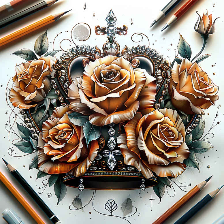 crowns-and-diamonds tattoo design ideas micro art ornamental embodying resilience