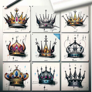 crowns-and-diamonds tattoo design ideas little tattoo ornamental for shoulder