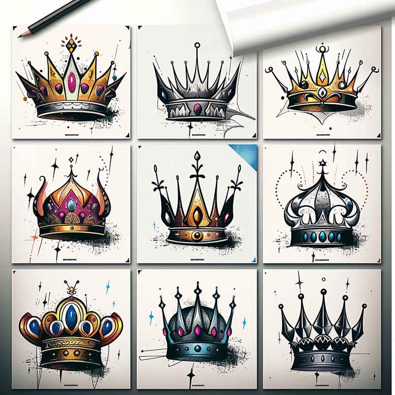 crowns-and-diamonds tattoo design ideas little tattoo ornamental for shoulder