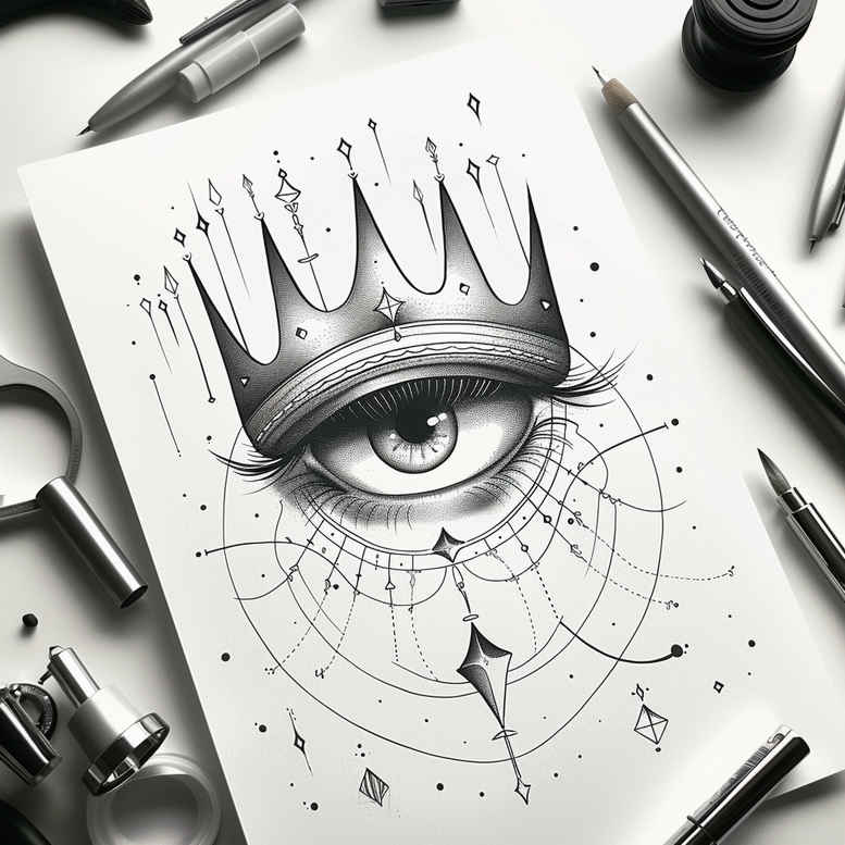 crowns-and-diamonds tattoo design ideas basic ornamental meaning courage