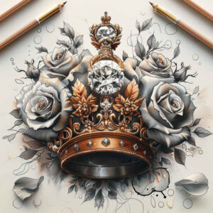 crowns-and-diamonds tattoo design ideas pinprick ornamental meaning strength